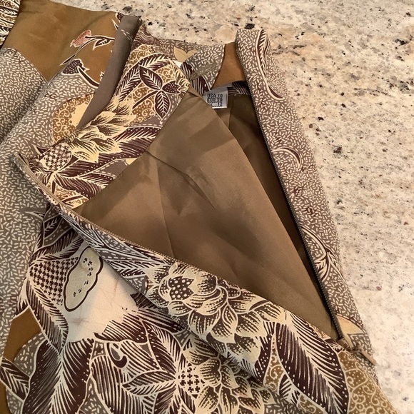 Episode by Carolyn Wright Freeman Silk Faux Wrap Skirt Size 10 Fall Leaf - Picture 6 of 9